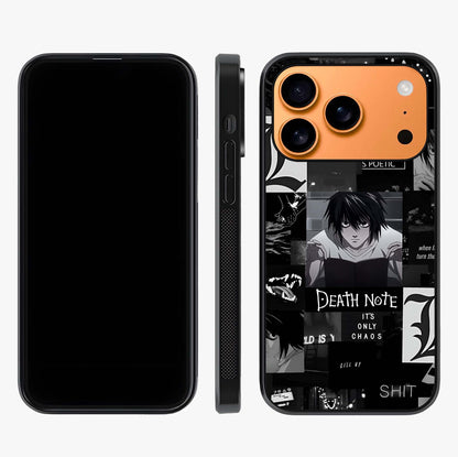 Midnight Chaos Mind Glass Case displayed upright for full design visibility and premium finish.