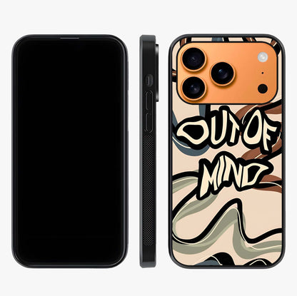 Out Of Mind Glass Case displayed upright for full design visibility and premium finish.