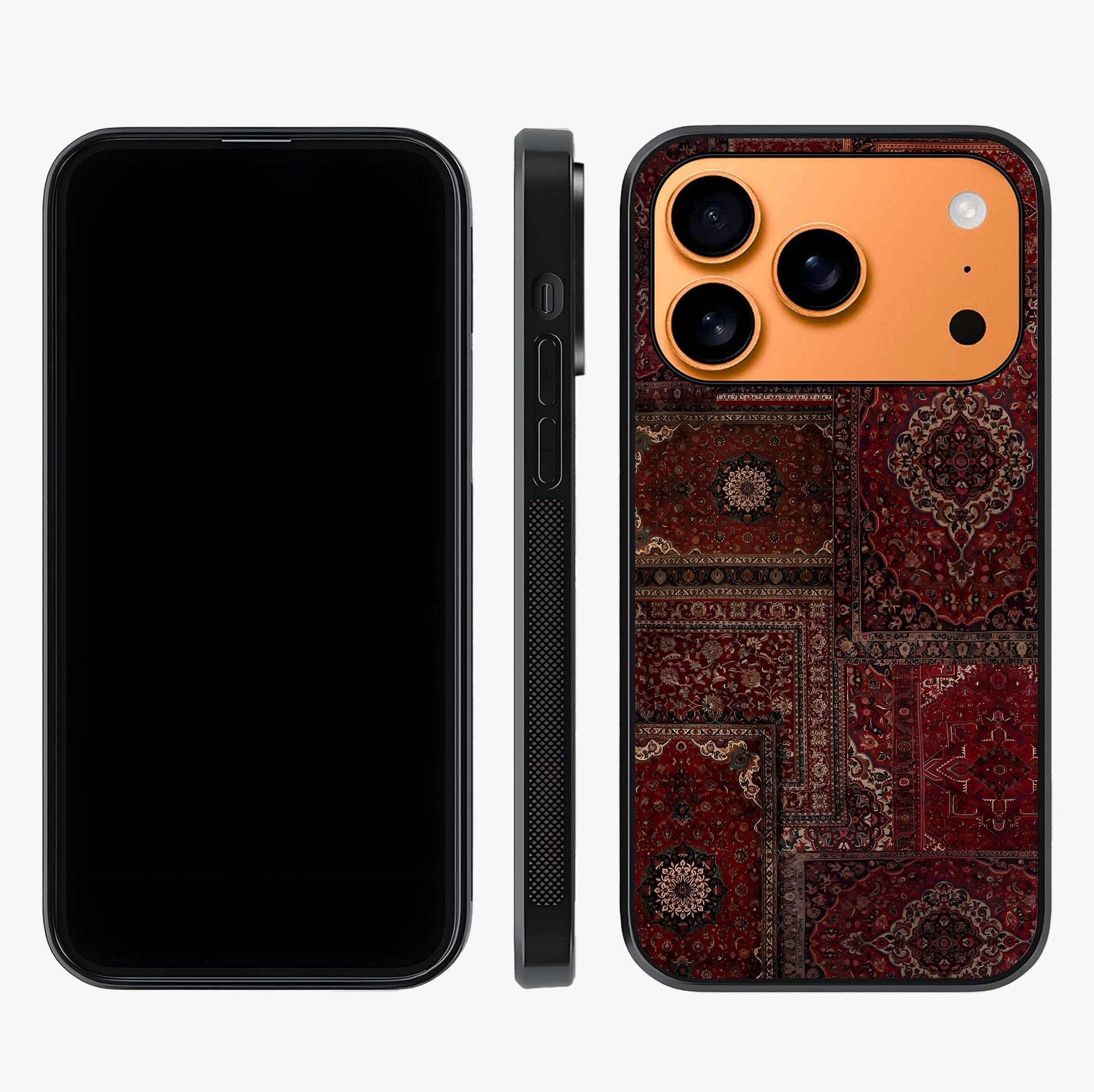 Persian Velvet Tale Glass Case displayed upright for full design visibility and premium finish.