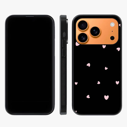 Pink Love Drops Glass Case displayed upright for full design visibility and premium finish.