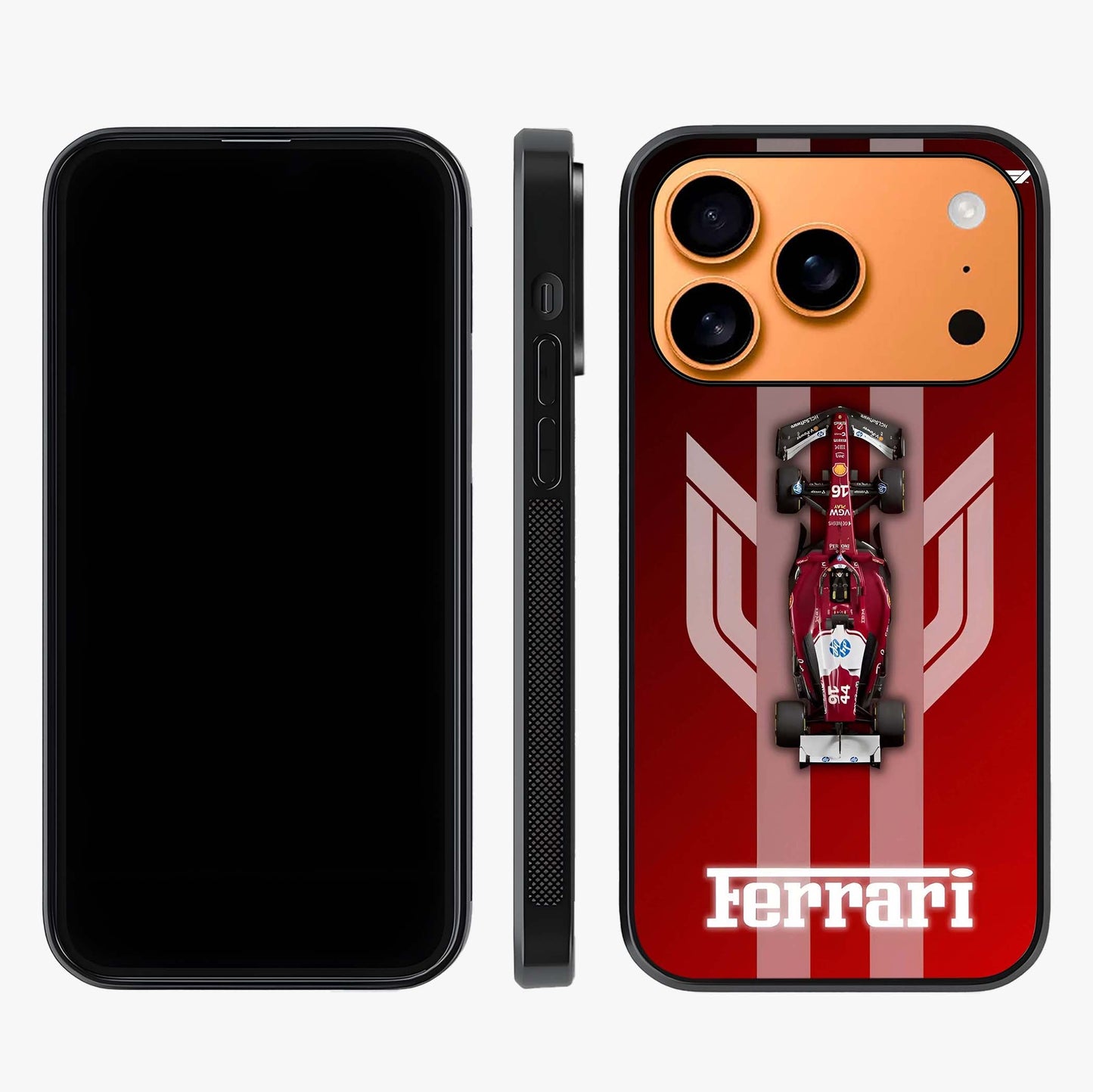 Red Ferrari F1 Vertical Glass Case displayed upright for full design visibility and premium finish.