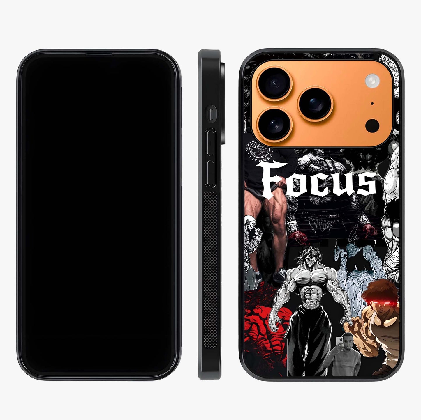 Relentless Power Focus Glass Case displayed upright for full design visibility and premium finish.