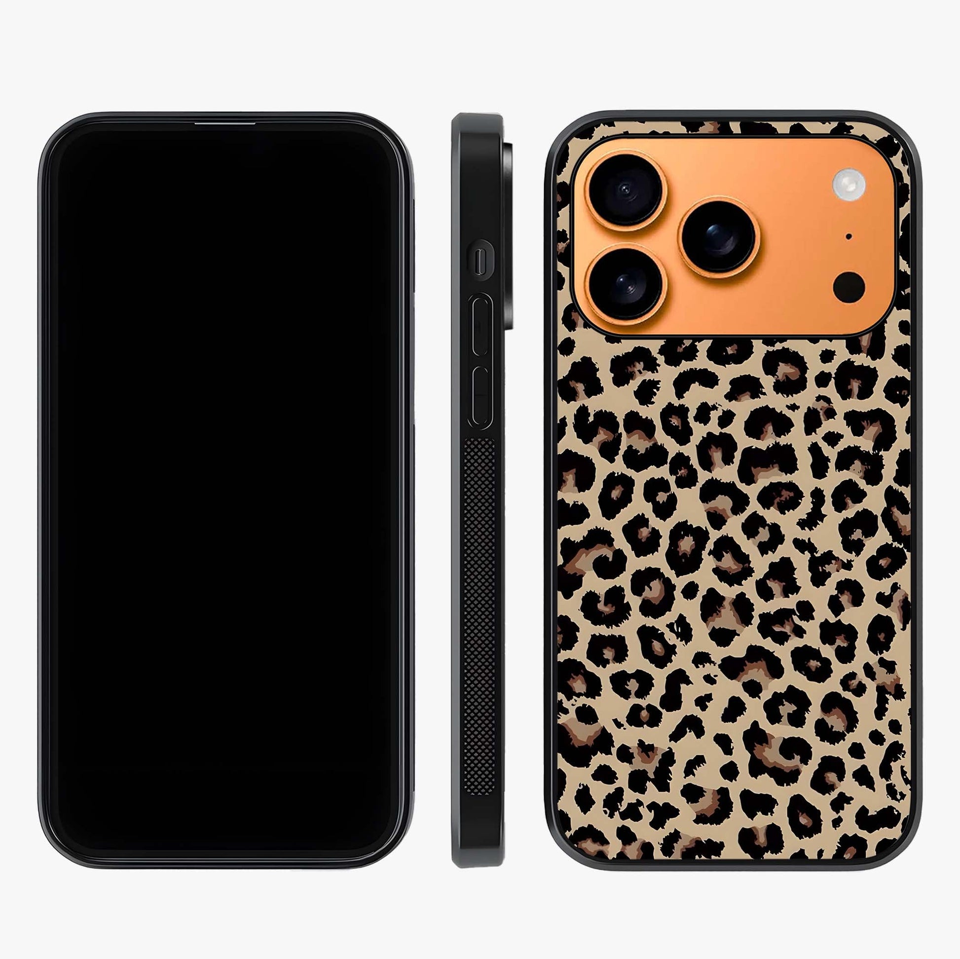 Savage Chic Pattern Glass Case displayed upright for full design visibility and premium finish.