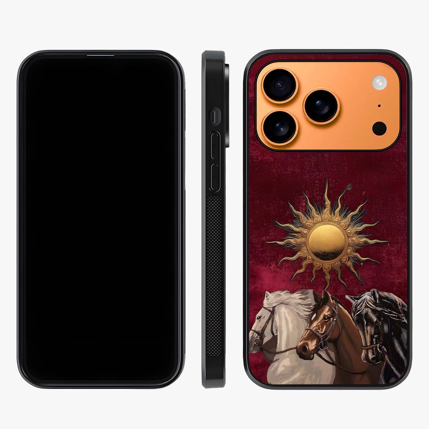 Solar Riders Glass Case displayed upright for full design visibility and premium finish.