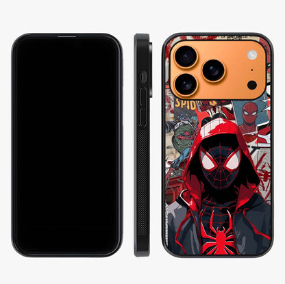 Spider Collage Street Glass Case displayed upright for full design visibility and premium finish.