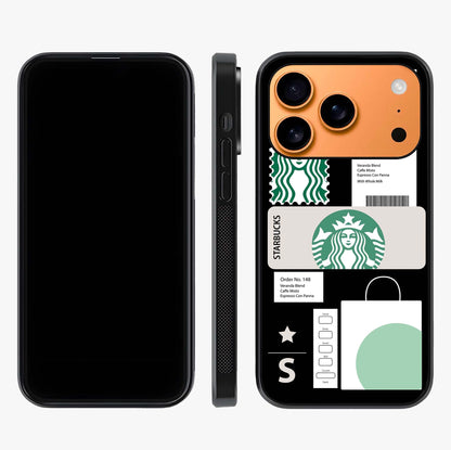Starbucks Mocha Glass Case displayed upright for full design visibility and premium finish.