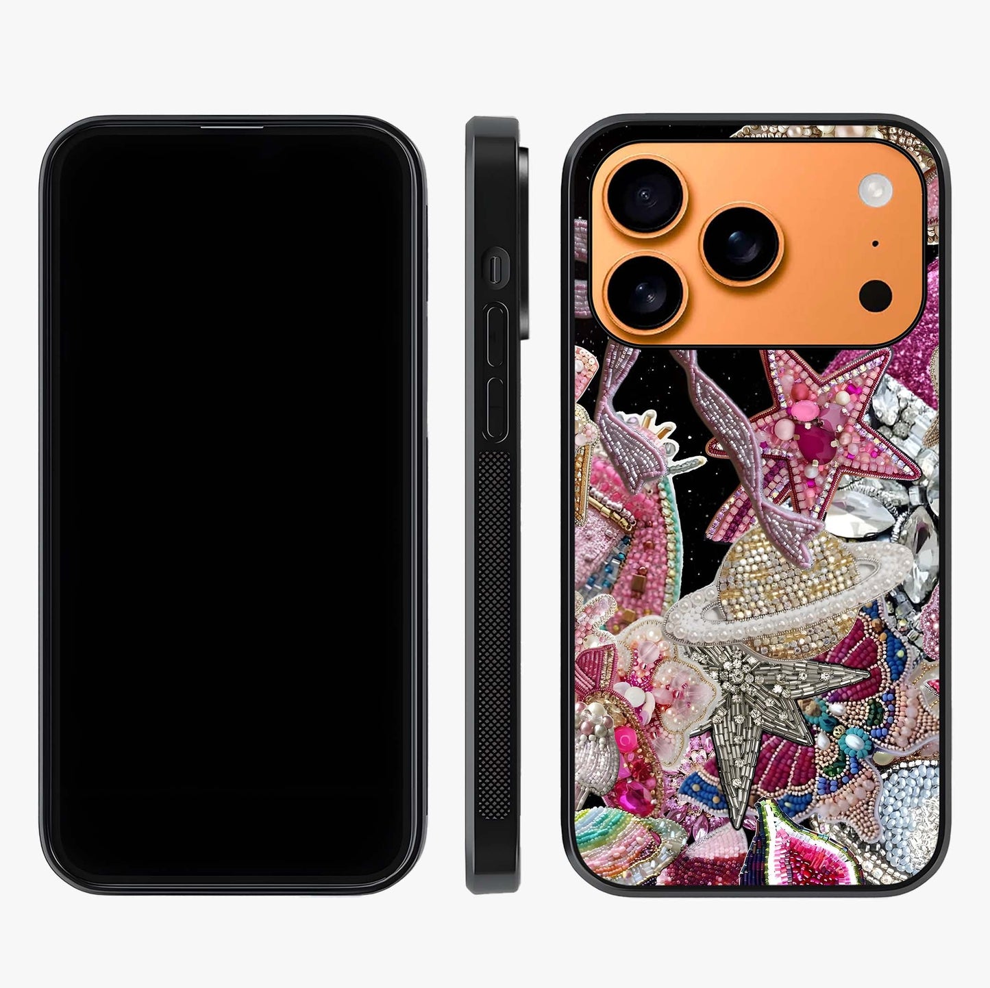 Starlit Jewel Dream Glass Case displayed upright for full design visibility and premium finish.