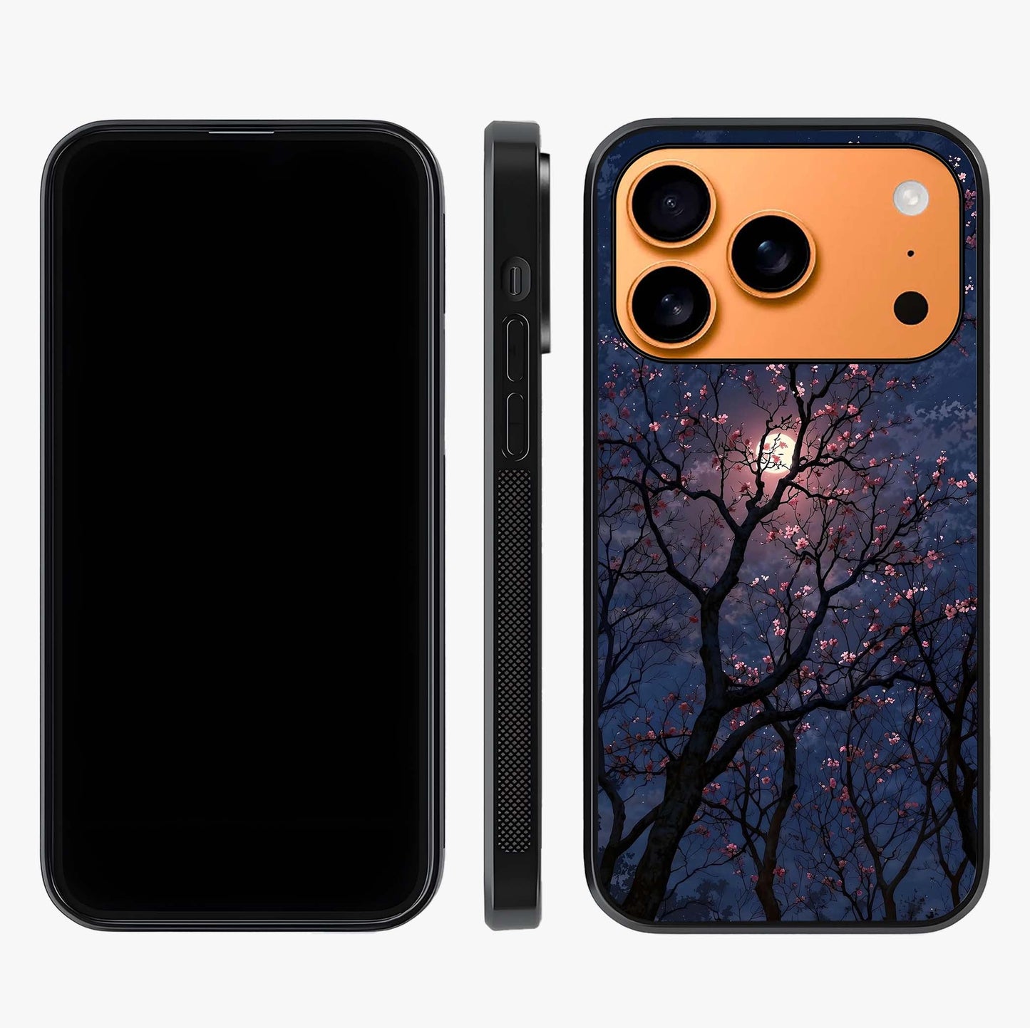 Twilight Sakura Serenade Glass Case displayed upright for full design visibility and premium finish.