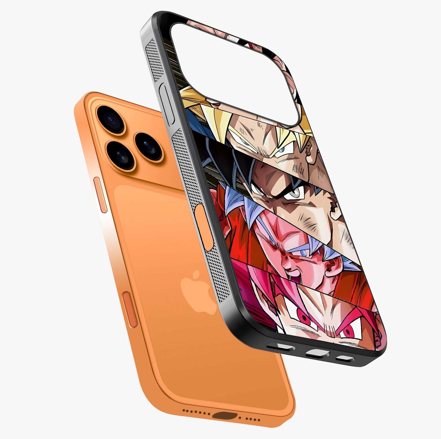 Anime Character Glass Case laid diagonally highlighting side profile, edges and glossy glass shine.