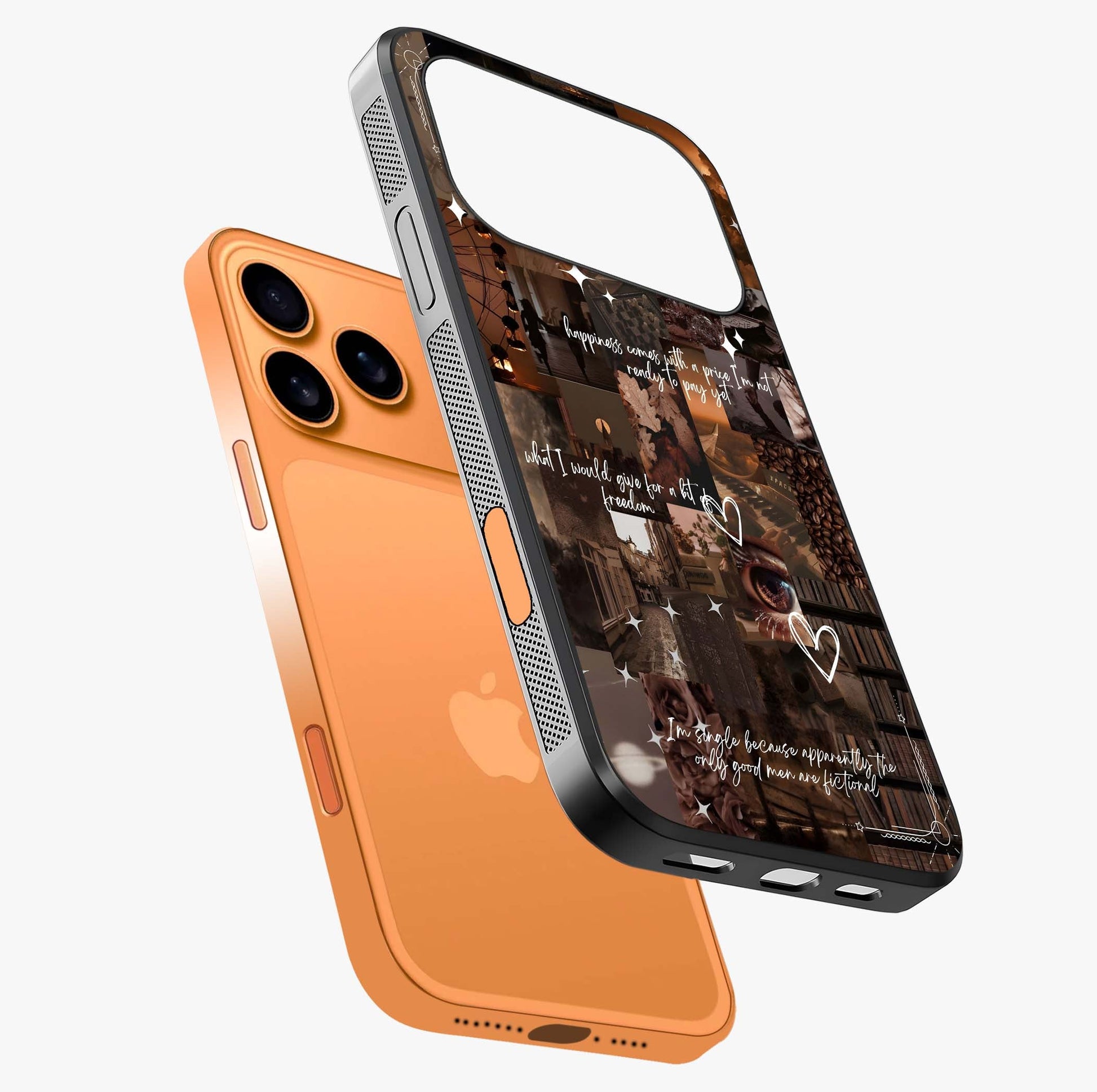 Bittersweet Aesthetic Chaos Glass Case laid diagonally highlighting side profile, edges and glossy glass shine.
