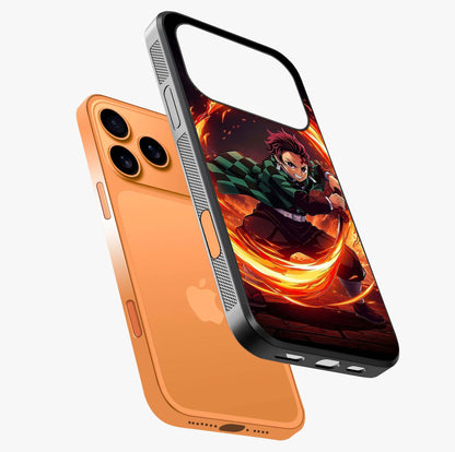 Blazing Sword Resolve Glass Case laid diagonally highlighting side profile, edges and glossy glass shine.
