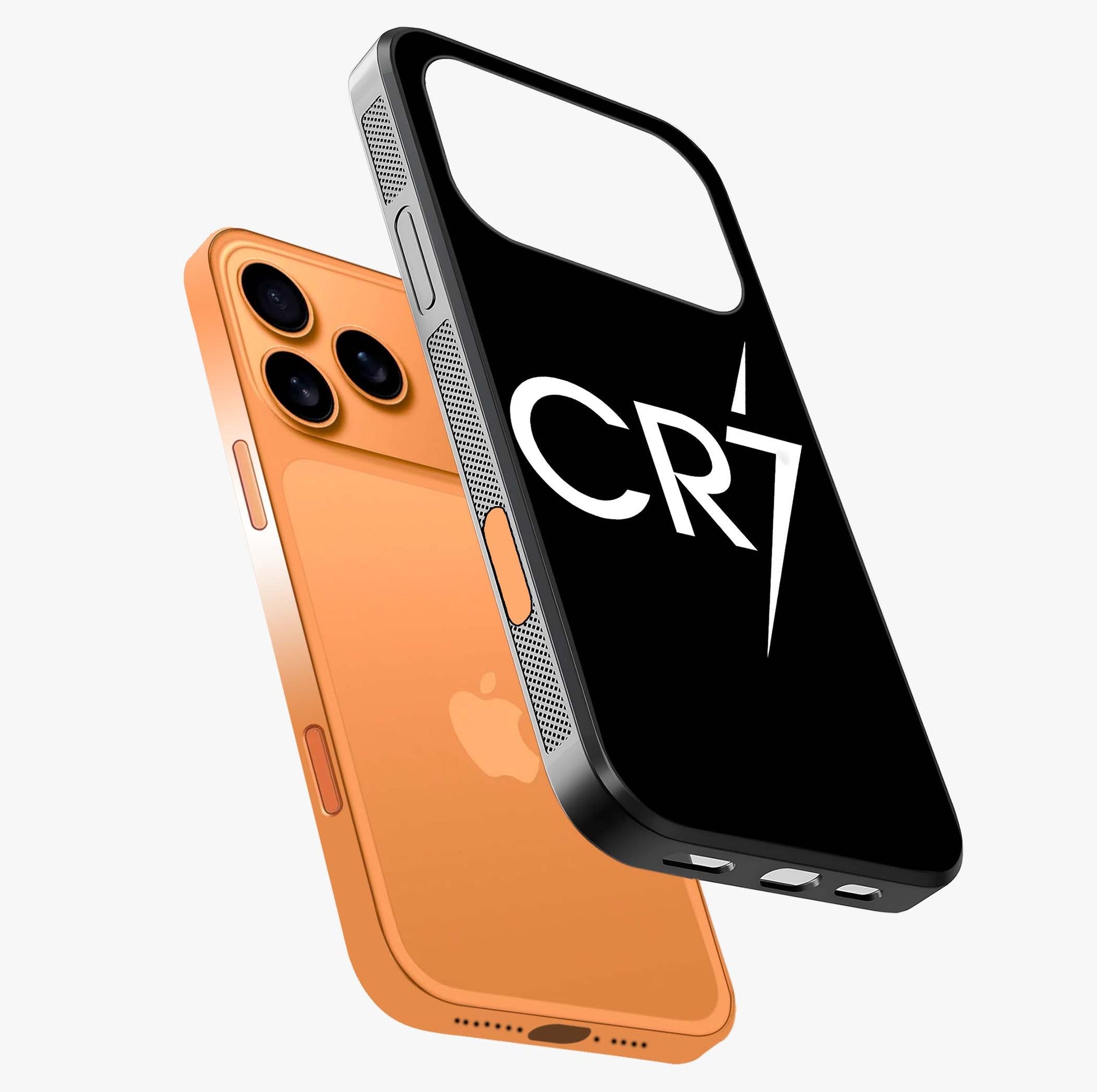 Cr7 Elite Strike Glass Case laid diagonally highlighting side profile, edges and glossy glass shine.