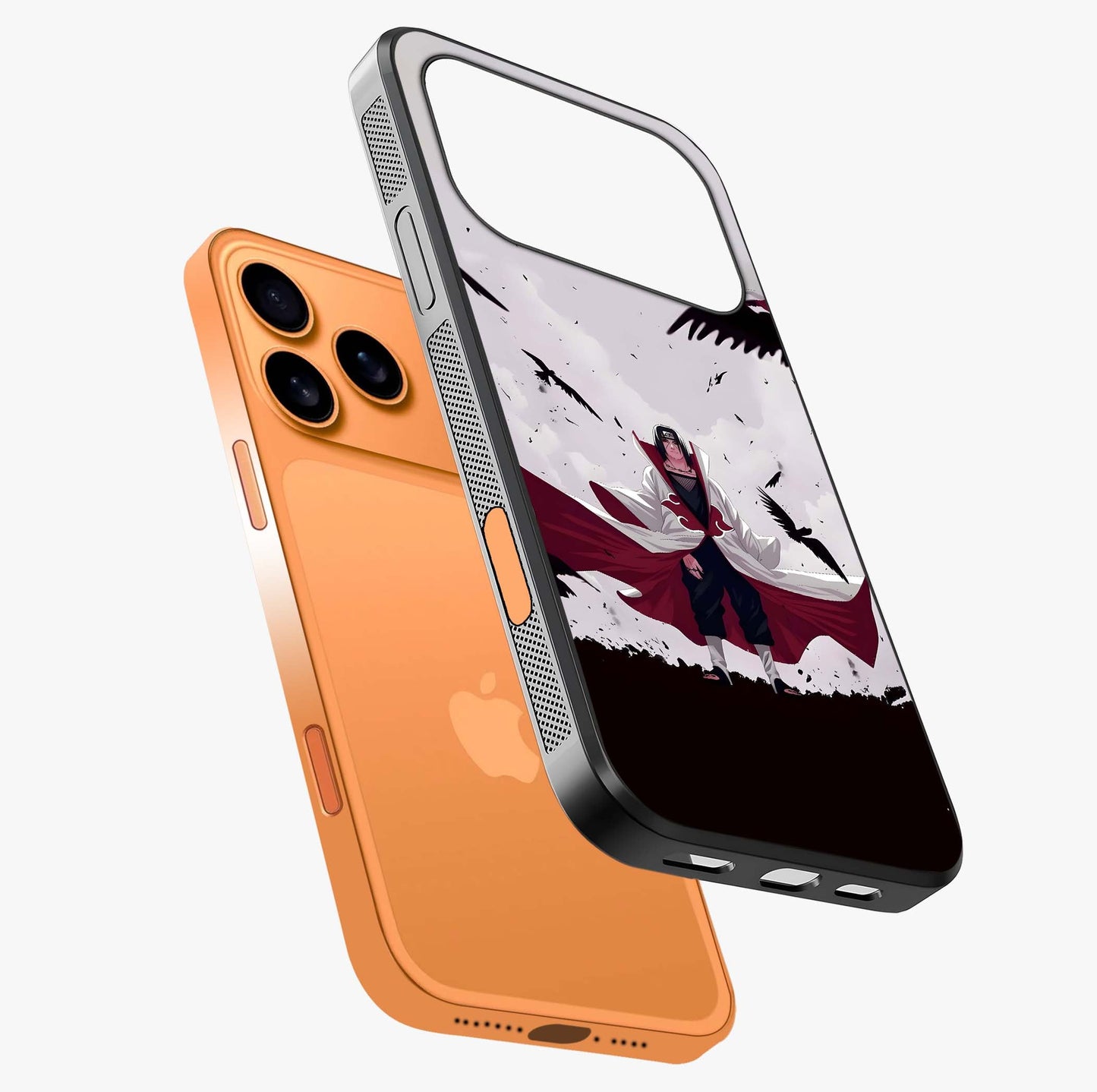 Crimson Crow Ascension Glass Case laid diagonally highlighting side profile, edges and glossy glass shine.