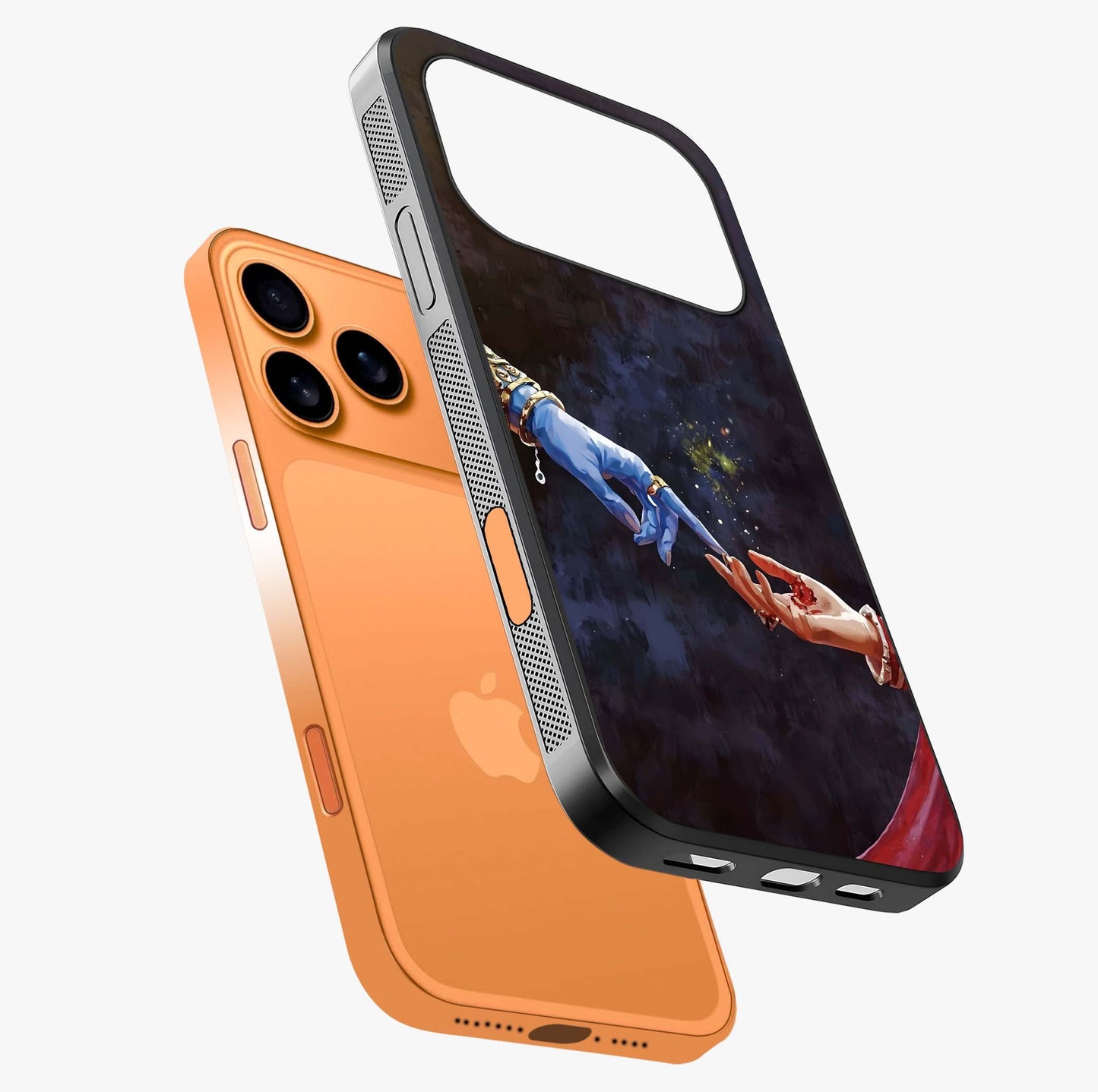 Divine Touch Eternal Glass Case laid diagonally highlighting side profile, edges and glossy glass shine.