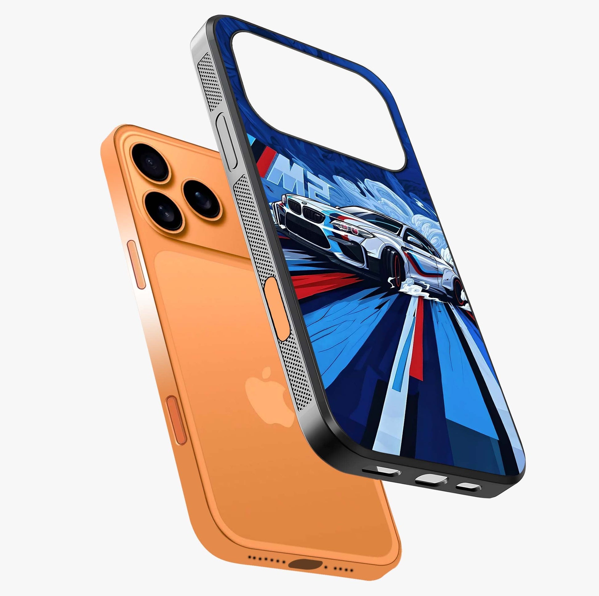 Drift Power Rush Glass Case laid diagonally highlighting side profile, edges and glossy glass shine.