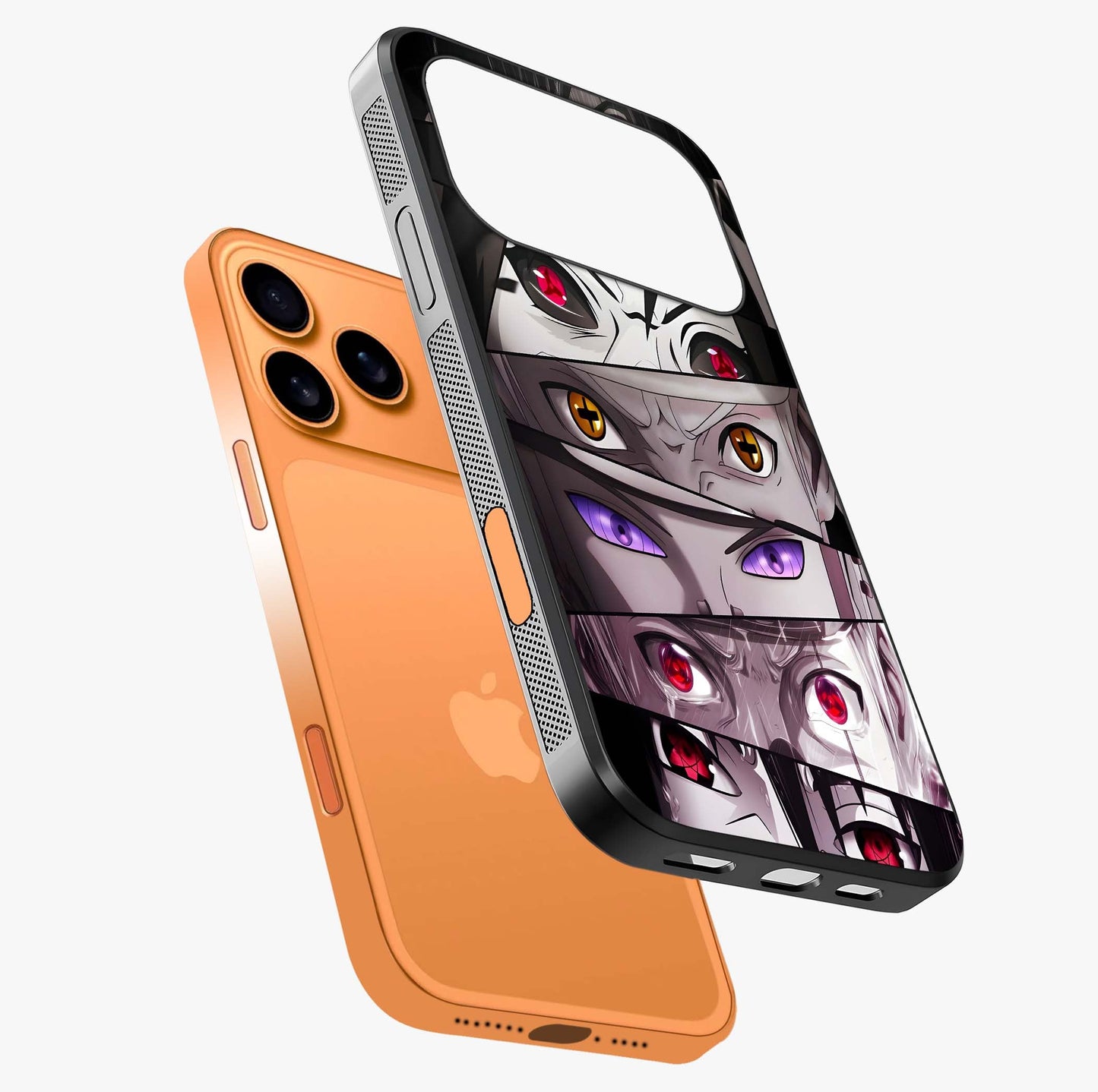 Eyes Of Destiny Glass Case laid diagonally highlighting side profile, edges and glossy glass shine.