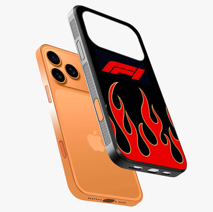 Fire F11 Glass Case laid diagonally highlighting side profile, edges and glossy glass shine.