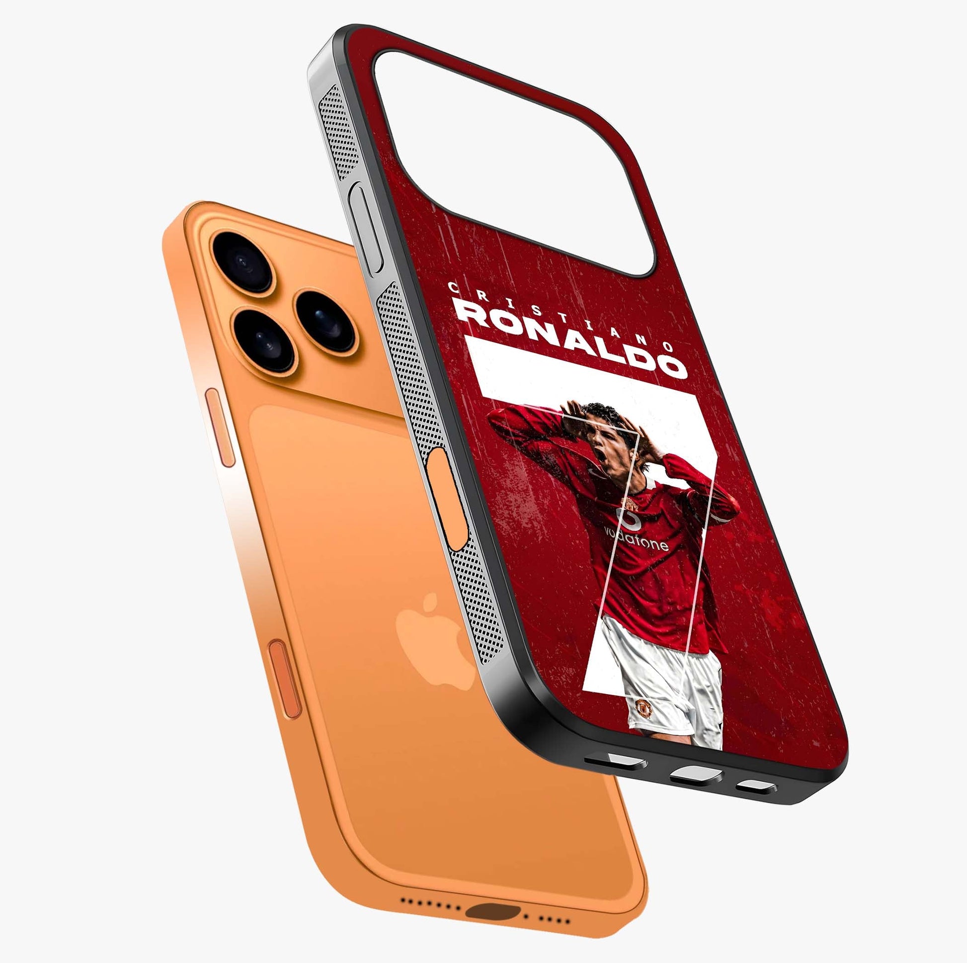 Goal Celebration Legacy Glass Case laid diagonally highlighting side profile, edges and glossy glass shine.