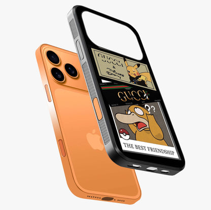 Gucci Play Mashup Glass Case laid diagonally highlighting side profile, edges and glossy glass shine.