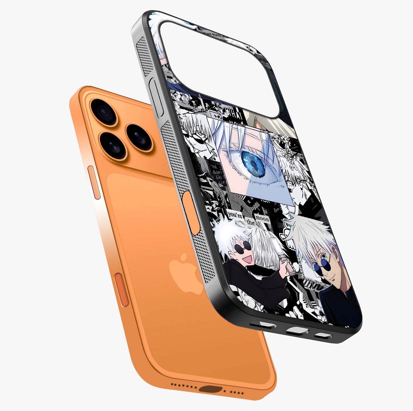Infinity Sorcerer Chaos Glass Case laid diagonally highlighting side profile, edges and glossy glass shine.