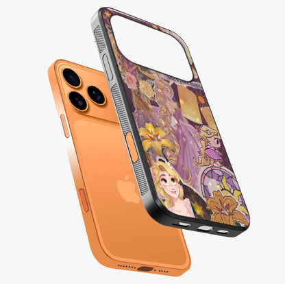 Magical Tangled Dream Glass Case laid diagonally highlighting side profile, edges and glossy glass shine.