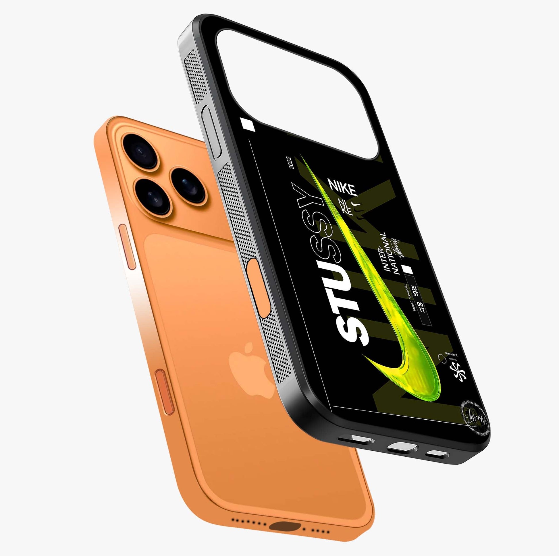 Neon Street Edition Glass Case laid diagonally highlighting side profile, edges and glossy glass shine.
