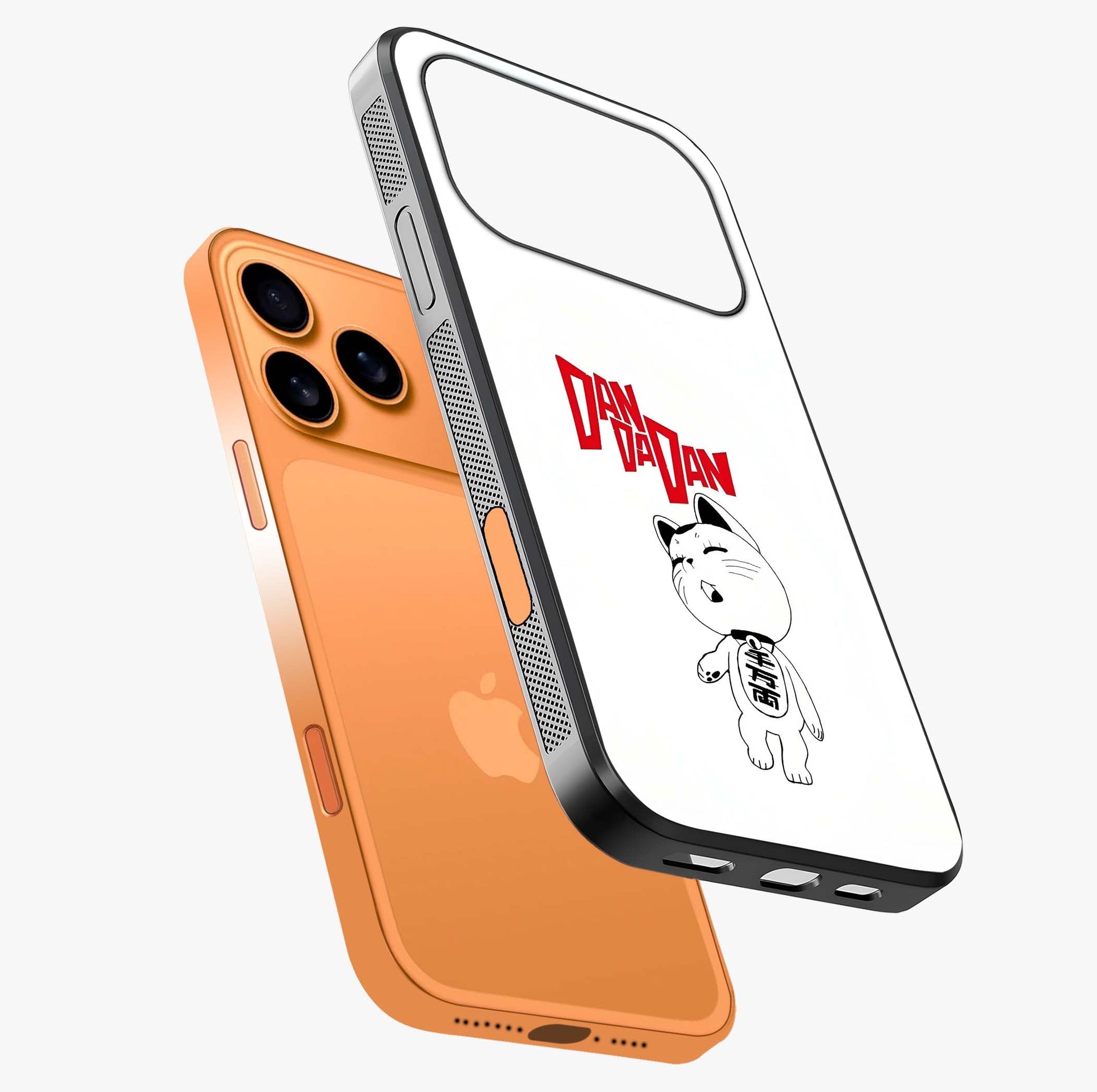 Playful Spirit Charm Glass Case laid diagonally highlighting side profile, edges and glossy glass shine.