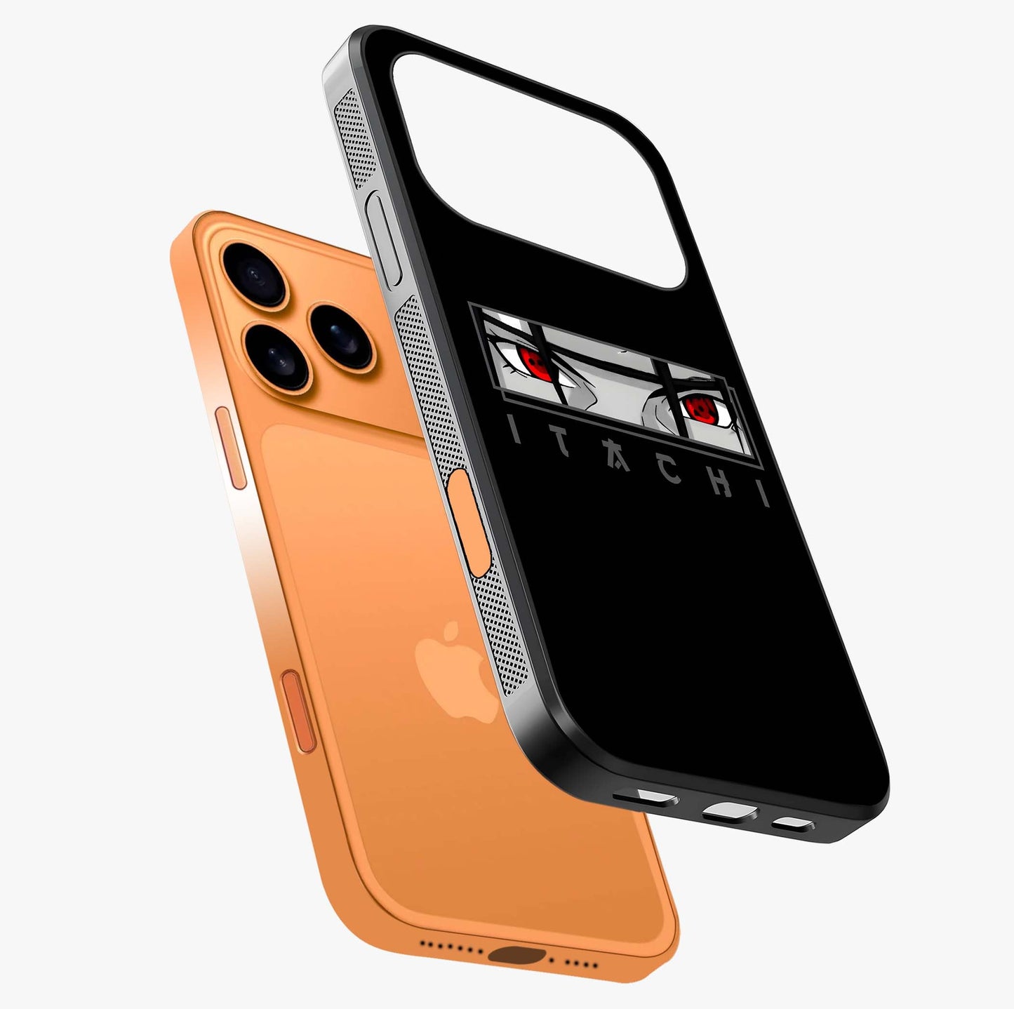 Scarlet Gaze Dominance Glass Case laid diagonally highlighting side profile, edges and glossy glass shine.