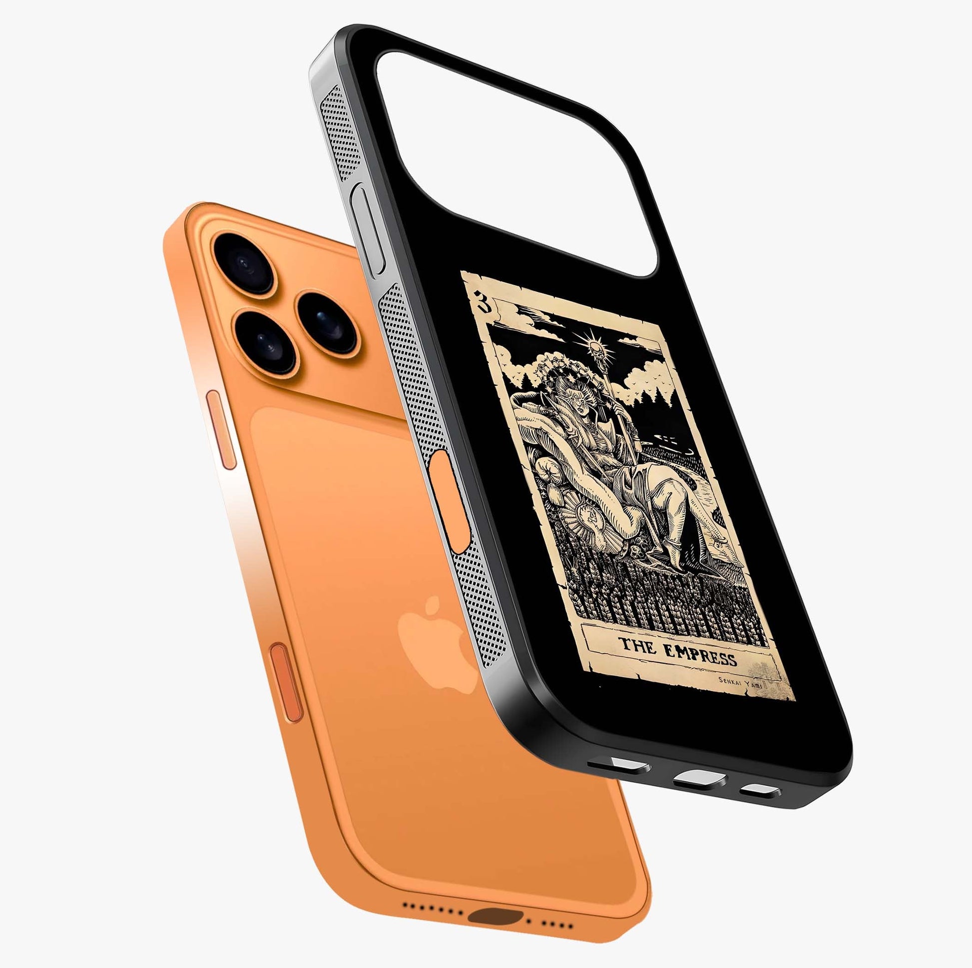 The Empress Glass Case laid diagonally highlighting side profile, edges and glossy glass shine.