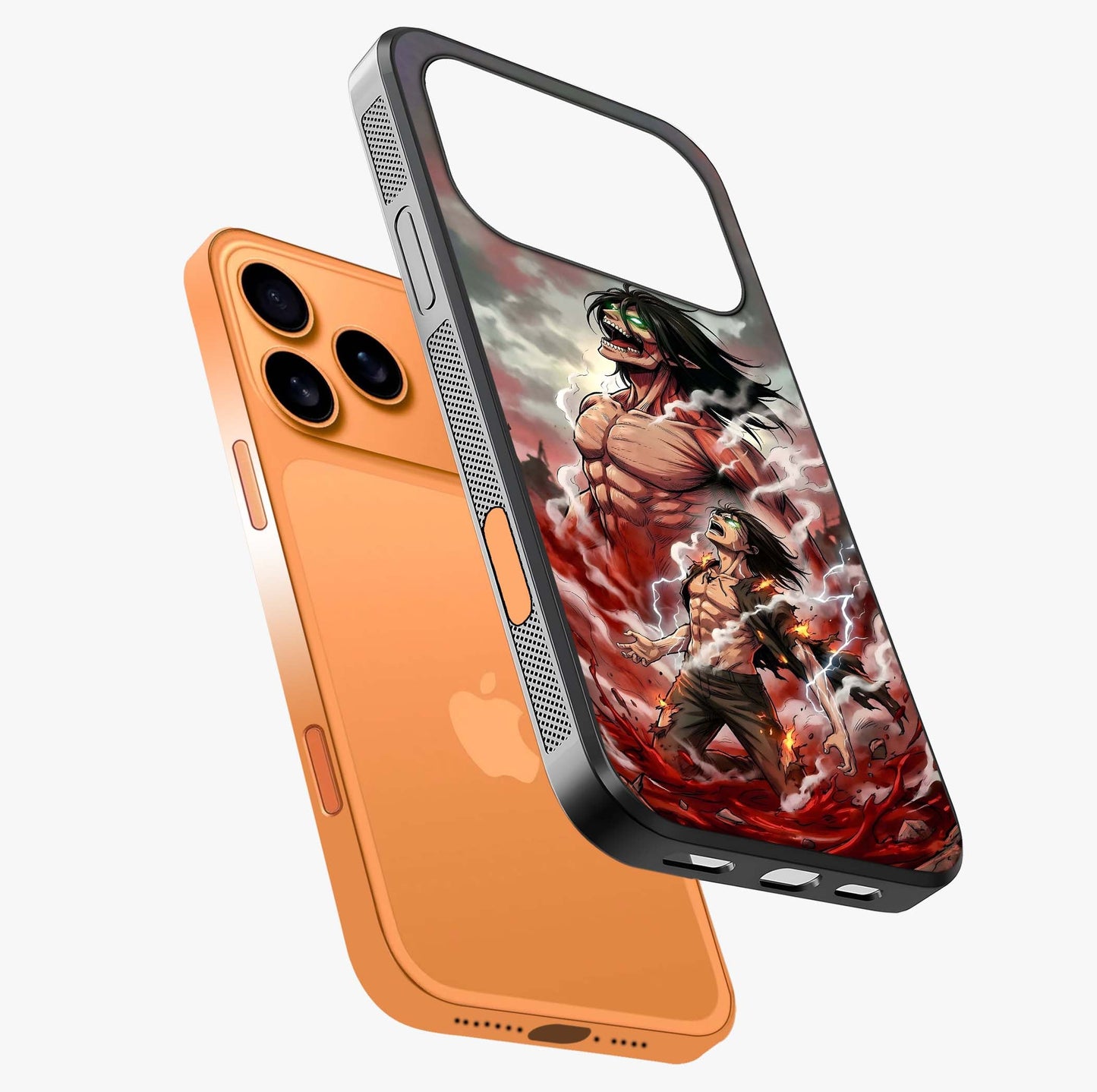 Titan Awakening Fury Glass Case laid diagonally highlighting side profile, edges and glossy glass shine.