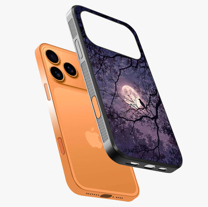 Whispering Moon Silence Glass Case laid diagonally highlighting side profile, edges and glossy glass shine.