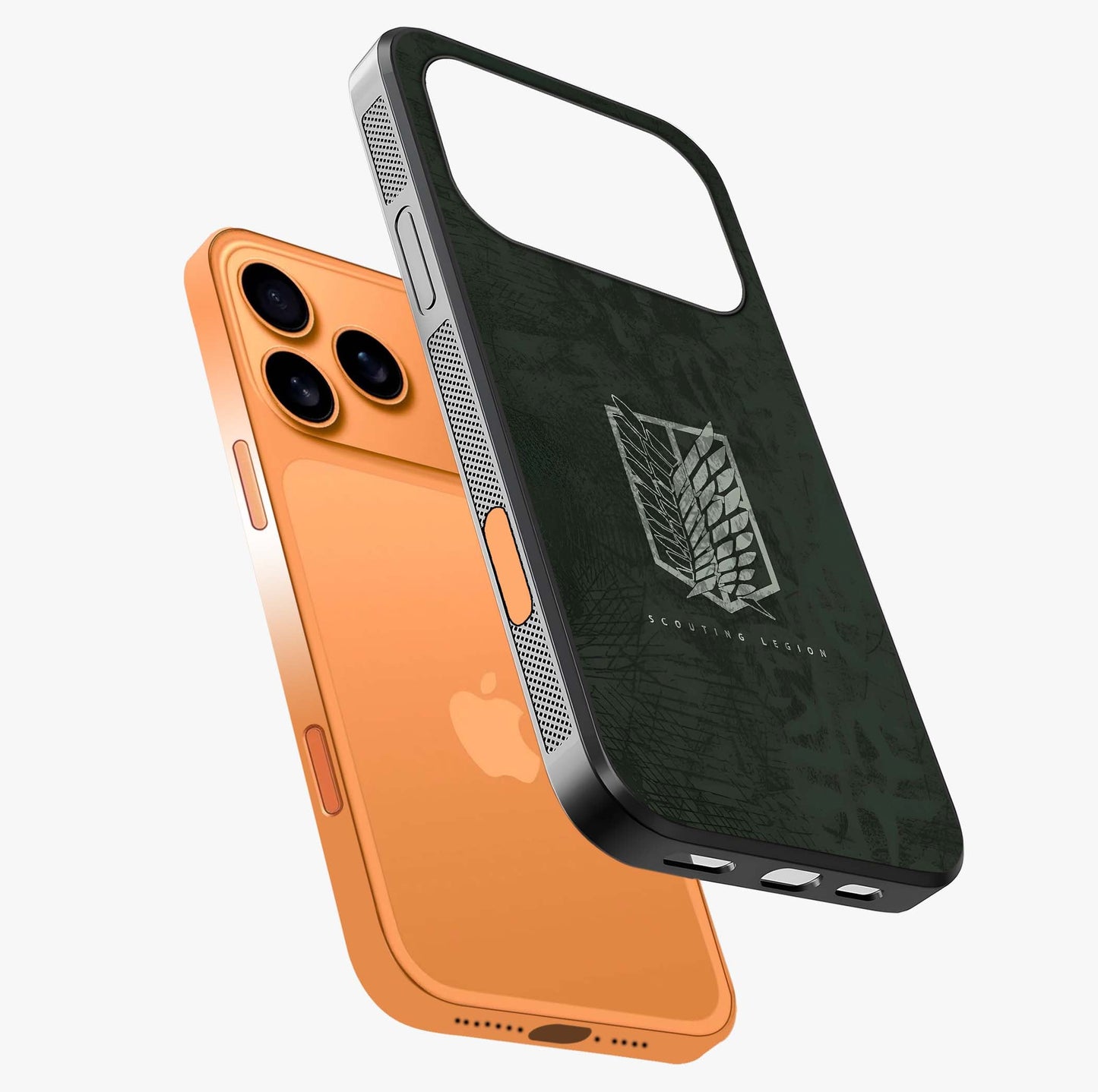 Wings Of Freedom Glass Case laid diagonally highlighting side profile, edges and glossy glass shine.