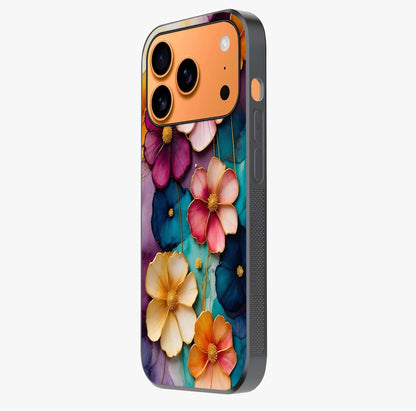 Artlyn Grace Flower Pattern Glass Case photographed in natural light showing reflective finish and design depth.