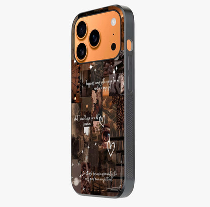 Bittersweet Aesthetic Chaos Glass Case photographed in natural light showing reflective finish and design depth.