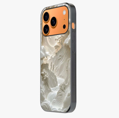 Celestial Origami Glass Case photographed in natural light showing reflective finish and design depth.