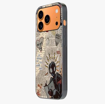 City Dream Sketch Glass Case photographed in natural light showing reflective finish and design depth.