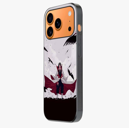 Crimson Crow Ascension Glass Case photographed in natural light showing reflective finish and design depth.