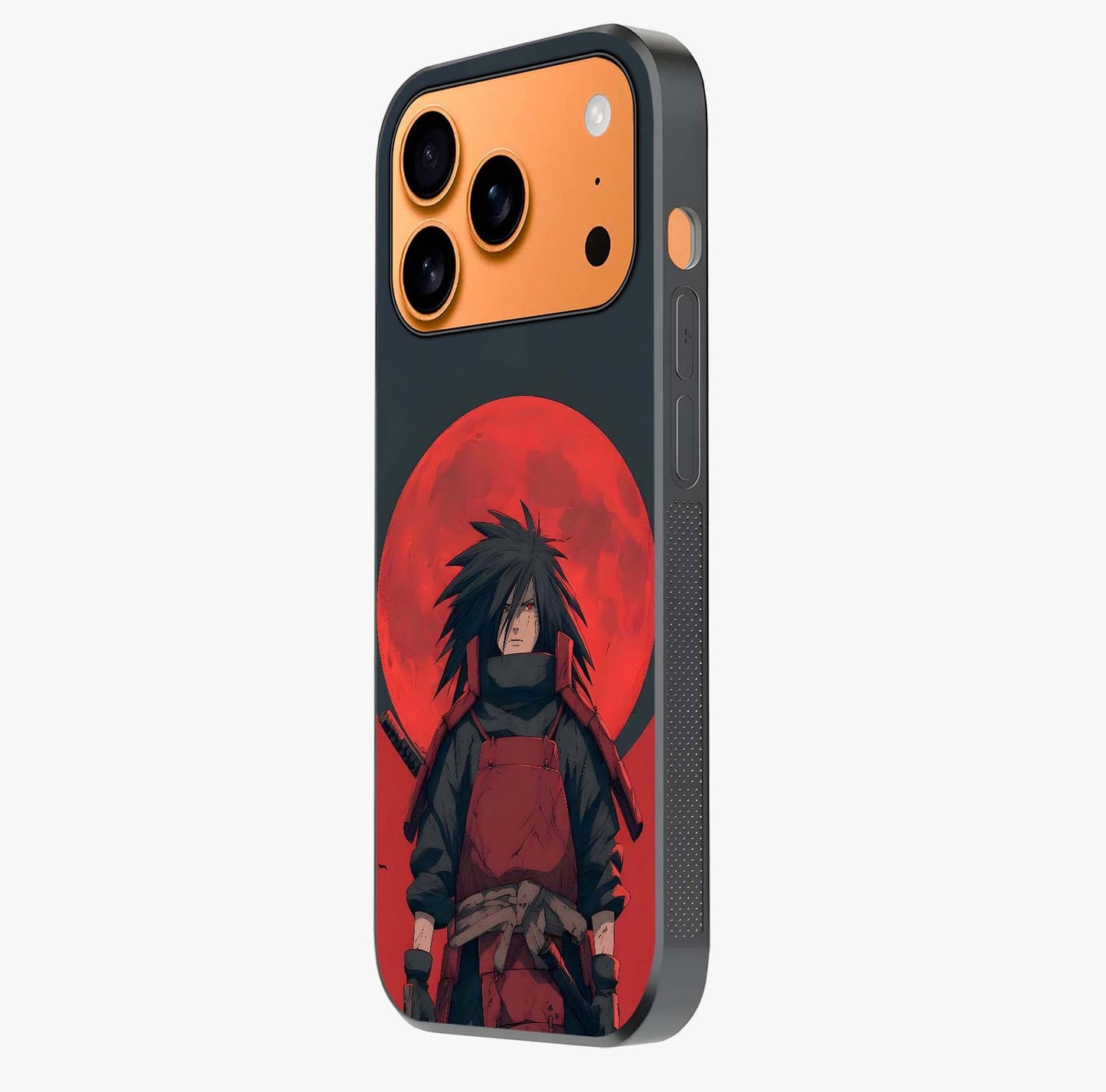 Crimson Moon Warlord Glass Case photographed in natural light showing reflective finish and design depth.
