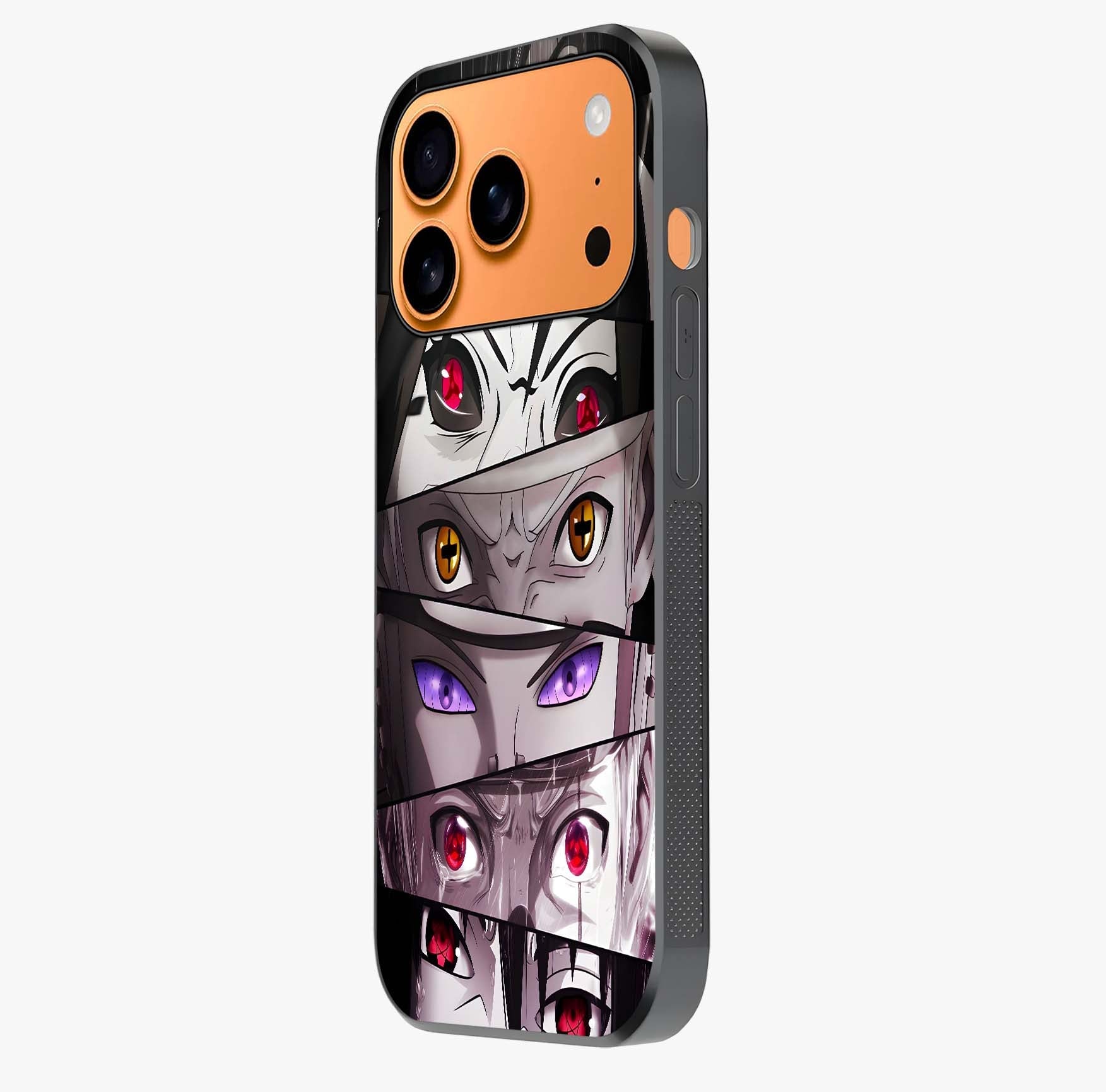 Eyes Of Destiny Glass Case photographed in natural light showing reflective finish and design depth.