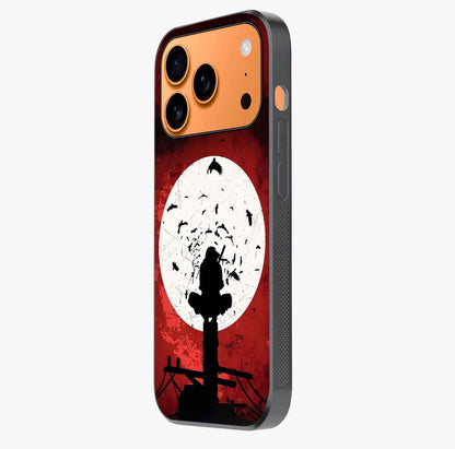 Itachi Limited Edition Naruto Anime Glass Case photographed in natural light showing reflective finish and design depth.