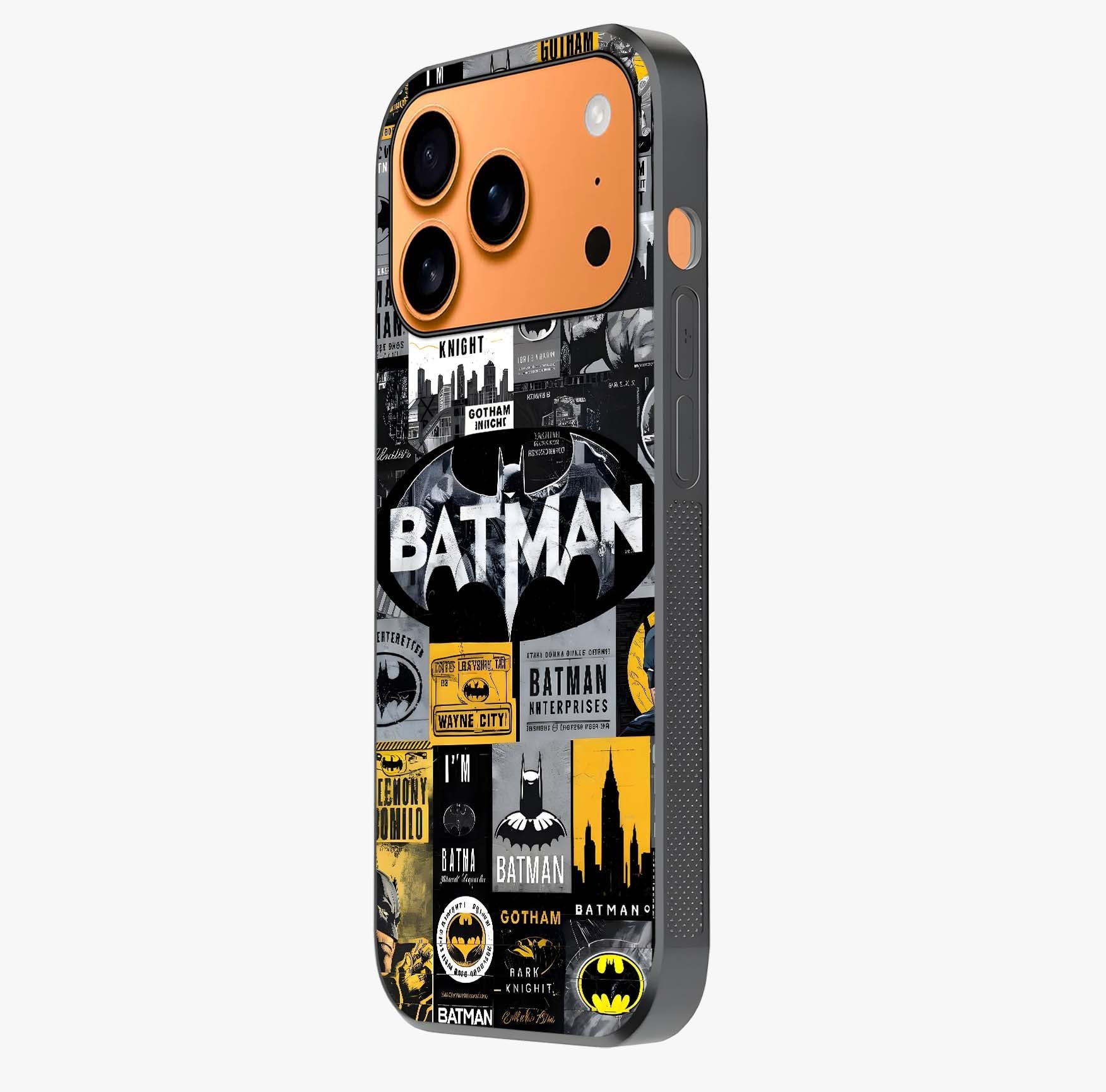 Knight Gotham Rise Glass Case photographed in natural light showing reflective finish and design depth.