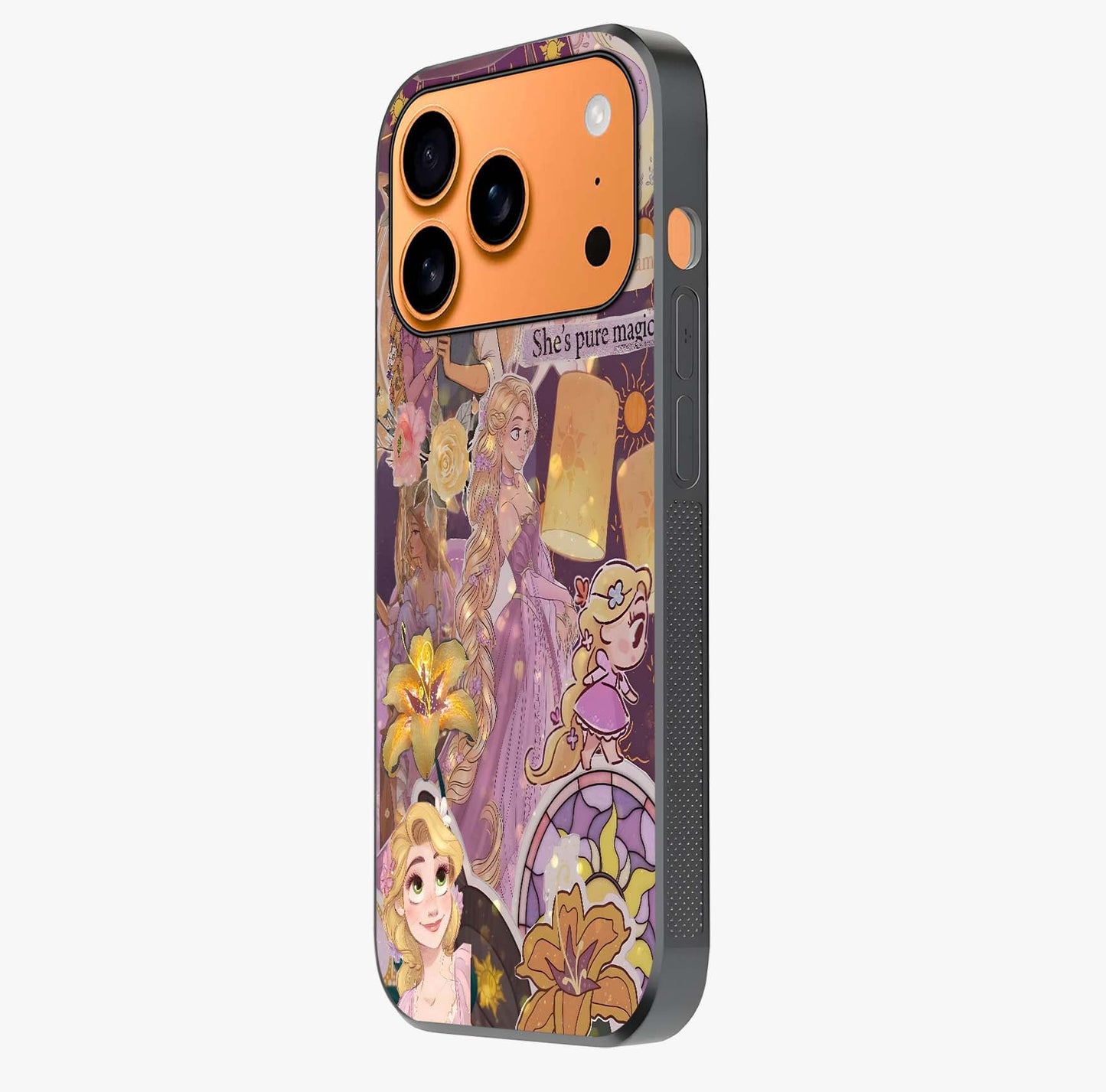 Magical Tangled Dream Glass Case photographed in natural light showing reflective finish and design depth.