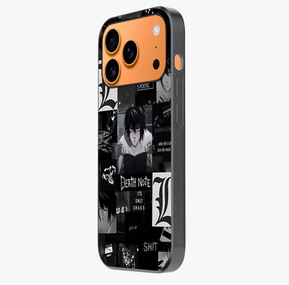 Midnight Chaos Mind Glass Case photographed in natural light showing reflective finish and design depth.
