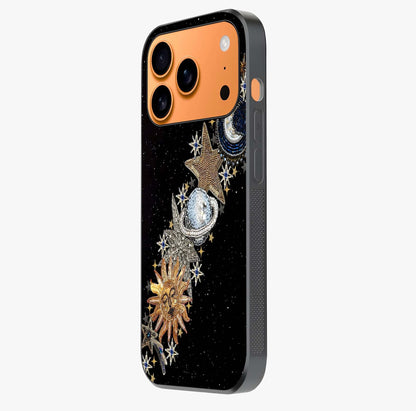 Pearls Universe Object Glass Case photographed in natural light showing reflective finish and design depth.