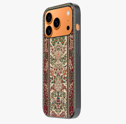 Persian Inspired Glass Case photographed in natural light showing reflective finish and design depth.