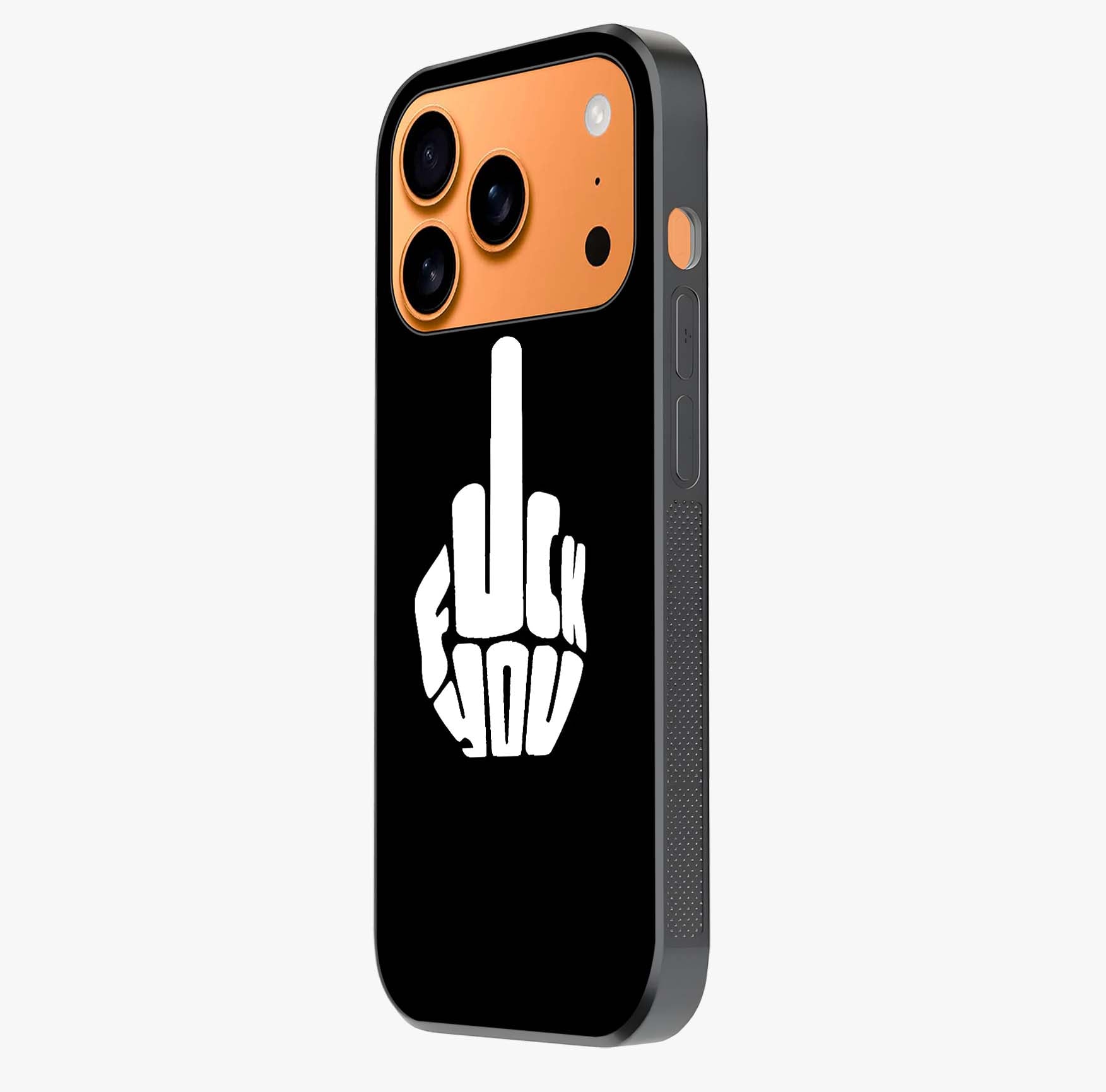 Rebel Mode On Glass Case photographed in natural light showing reflective finish and design depth.