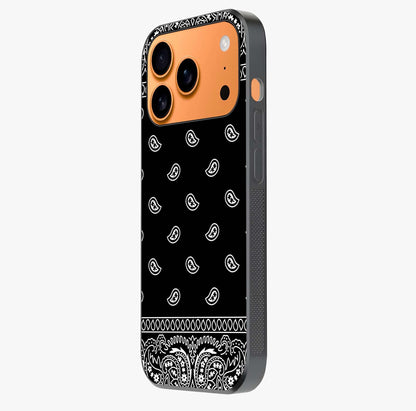 Retro Rebel Threads Glass Case photographed in natural light showing reflective finish and design depth.