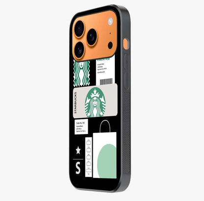 Starbucks Mocha Glass Case photographed in natural light showing reflective finish and design depth.
