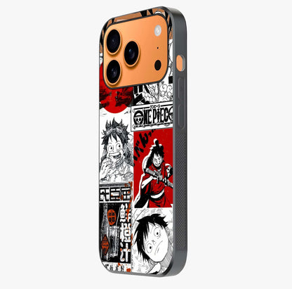 Strawhat Chaos Panels Glass Case photographed in natural light showing reflective finish and design depth.