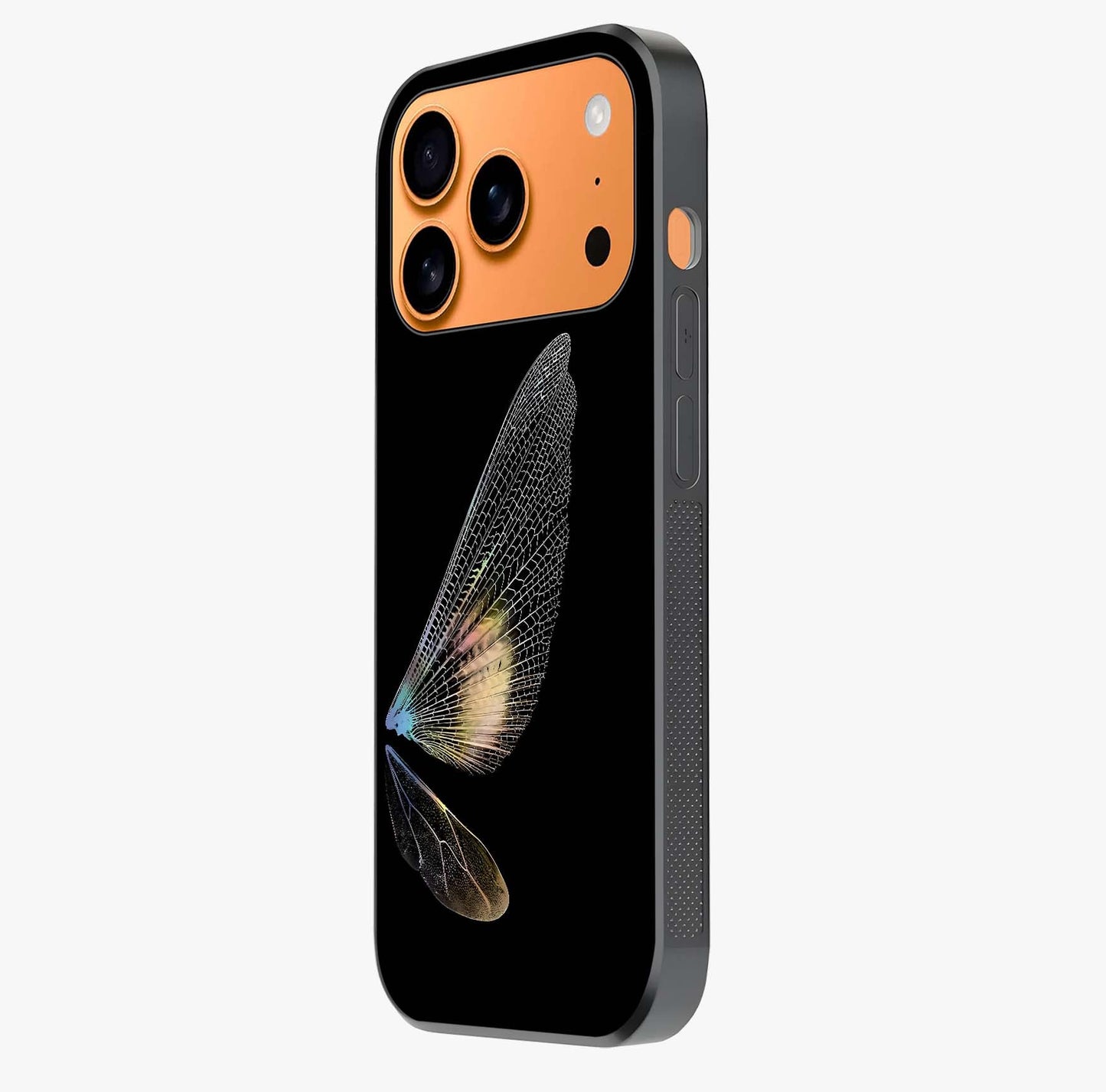 Whispers Of Wings Glass Case photographed in natural light showing reflective finish and design depth.